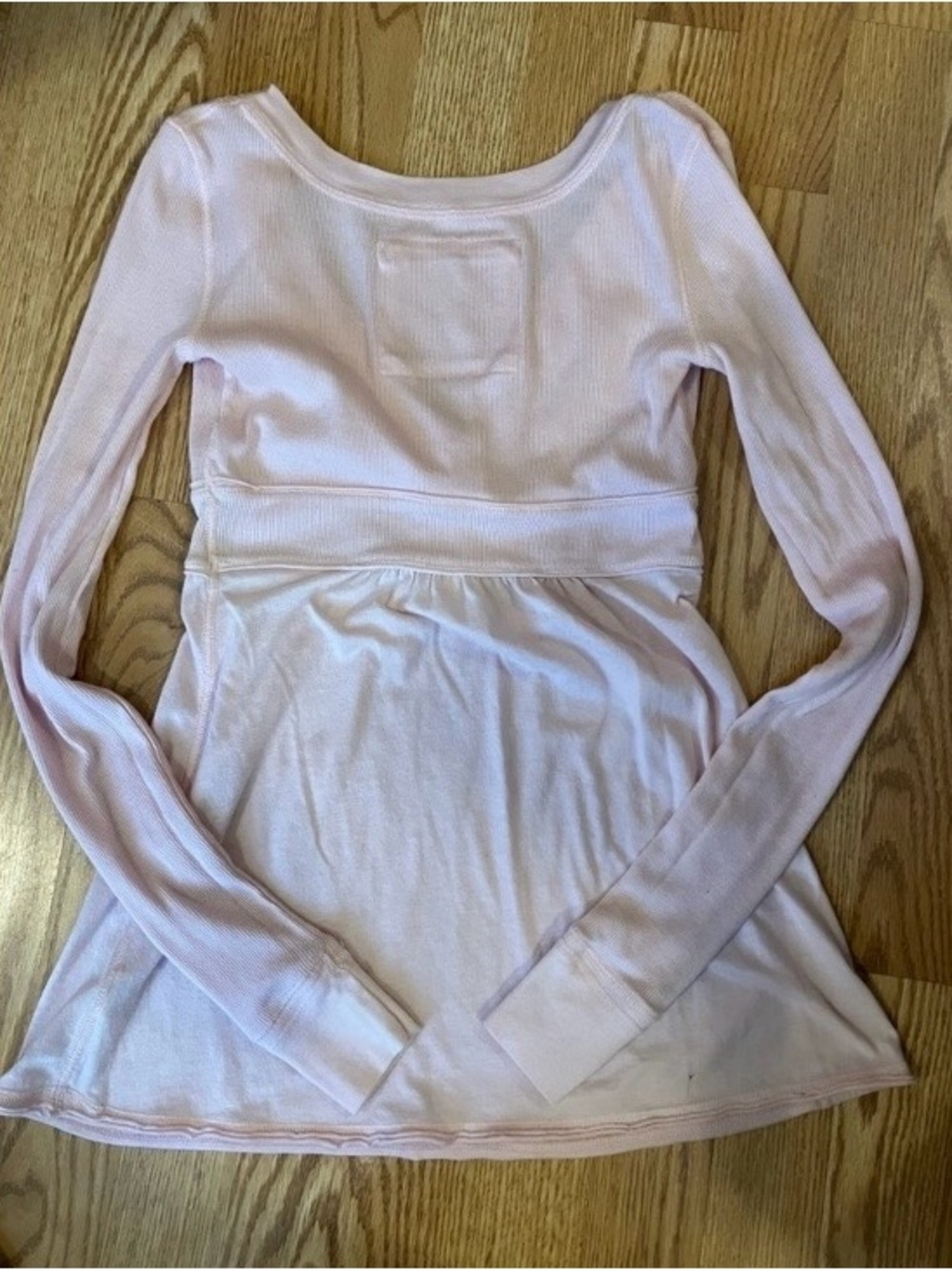 y2k Vintage Abercrombie & Fitch Light Pink Long Sleeve Babydoll Bella Swan Top S - Picture 6 of 13
